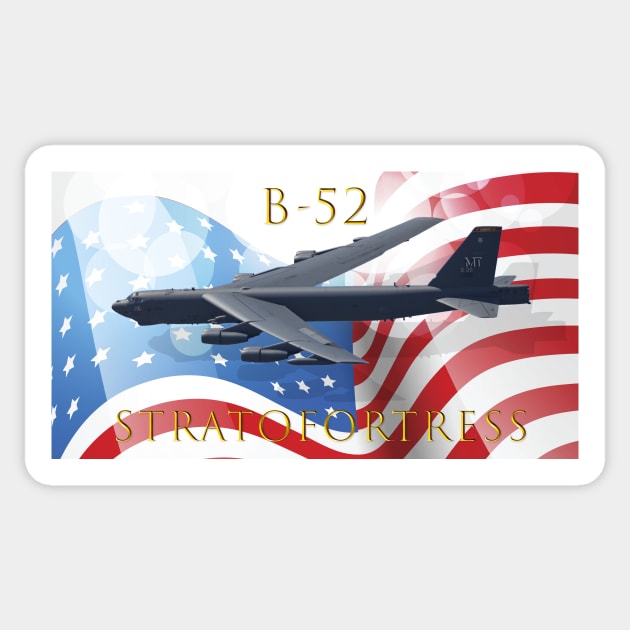 Boeing B-52 Stratofortress Strategic Bomber Sticker by ernstc